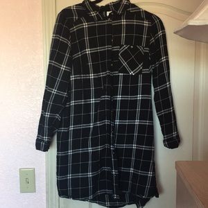 Black & White Flannel Dress/Cardigan